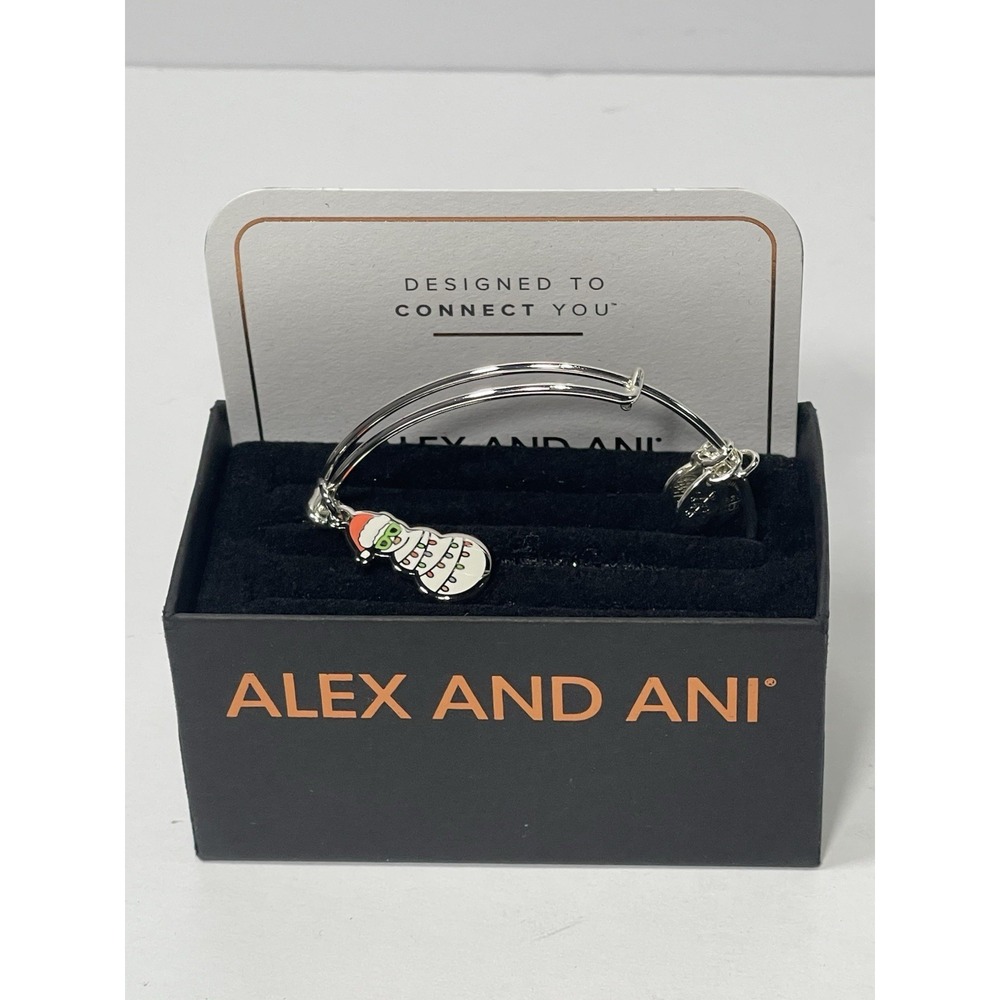 2x Alex and Ani Holiday Snowman Bracelets Silver New in Box Lot